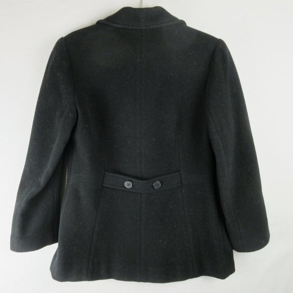 Herman Kay Double Breasted Wool Peacoat Size S Black Notched Collar - Picture 4 of 10
